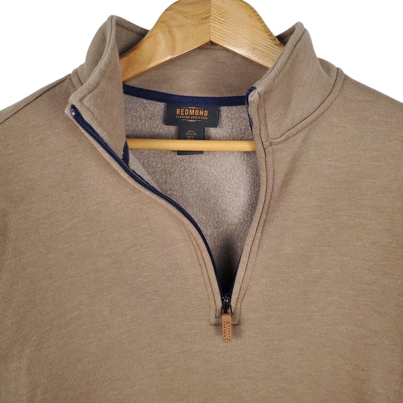 Men's Redmond Quarter Zip Sweatshirt. Brown. LG. D0047 - Picture 2 of 9